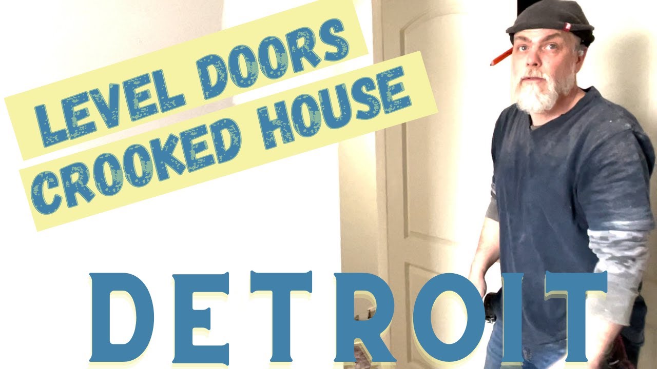 Fix & Flip Detroit - How to Hang Doors Plumb in a House with Natural Settling -- Fireplace Reveal