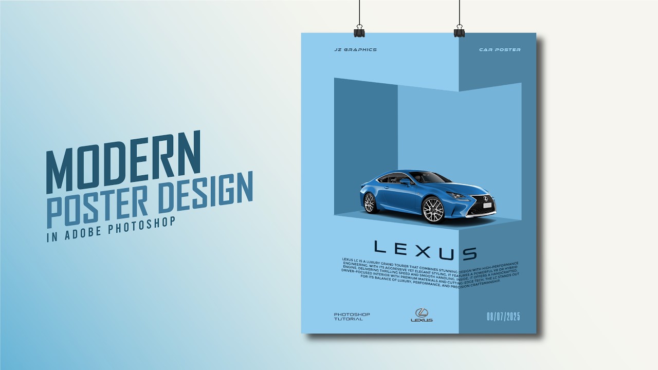 Modern Car Poster Design in Photoshop | Car Poster Design | Photoshop Tutorial | JZ Graphics