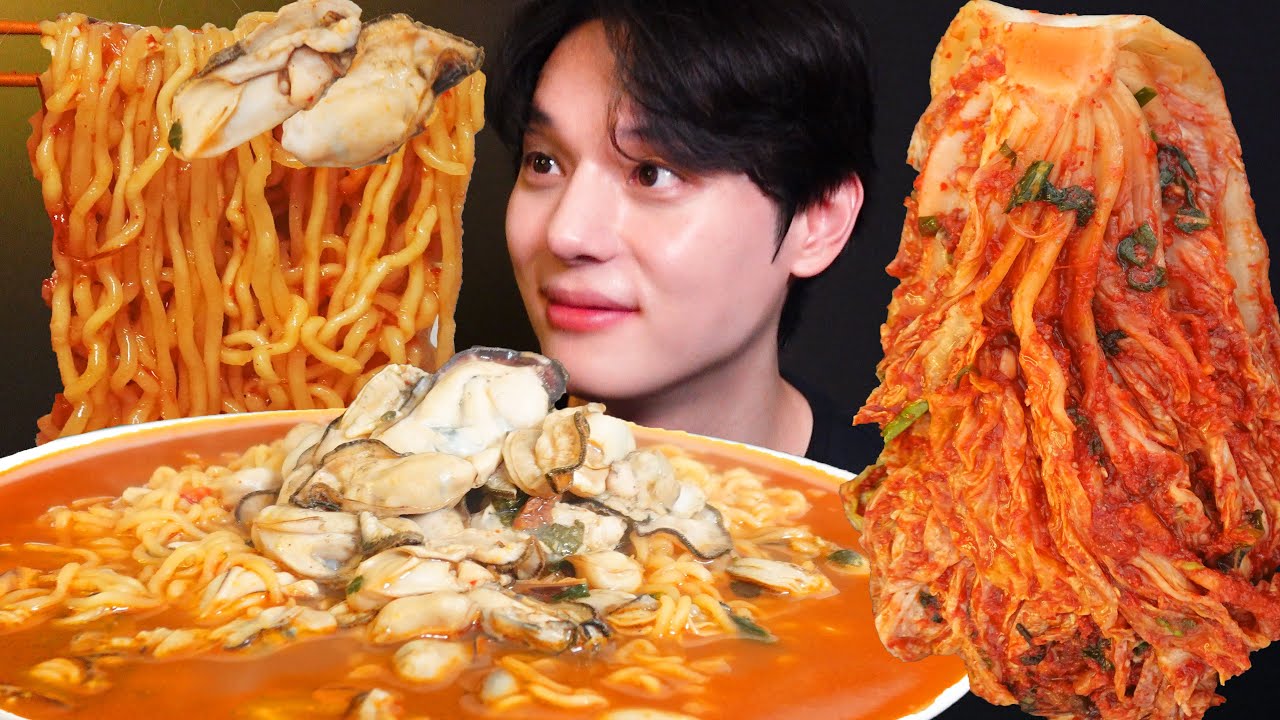 굴 듬뿍! 굴라면 먹방! 김장김치랑 같이 먹어 볼게요 완전 해장라면!