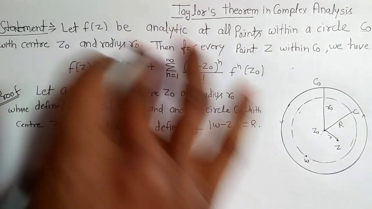 Taylor's theorem in complex analysis with state and proof run by manoj kumar