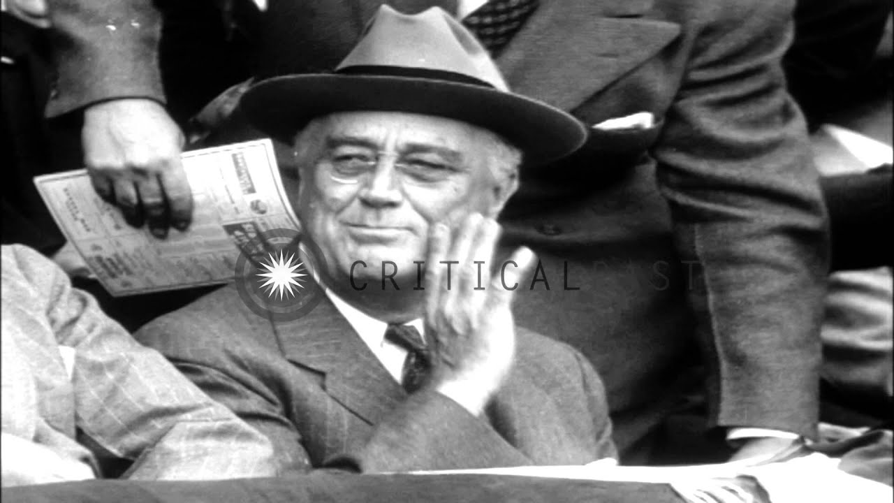 President Franklin Roosevelt attends baseball game between New York Yankees and W...HD Stock Footage