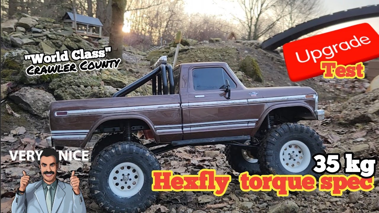 A new go-to budget servo? reeboot upgrade test Traxxas trx4 hightrail f150 with 35 kg hexfly servo