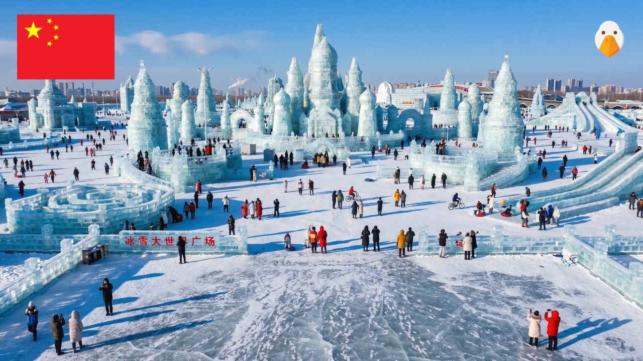 Харбин, Китай🇨🇳 Выживание при -30°C, чтобы Исследовать Зимнюю Страну Чудес! (4K UHD)