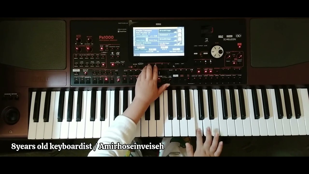 8years old keyboardist/ارگ نوازی آهنگ شاد بندری پریشون از هایده با نوازندگی امیرحسین ویسه