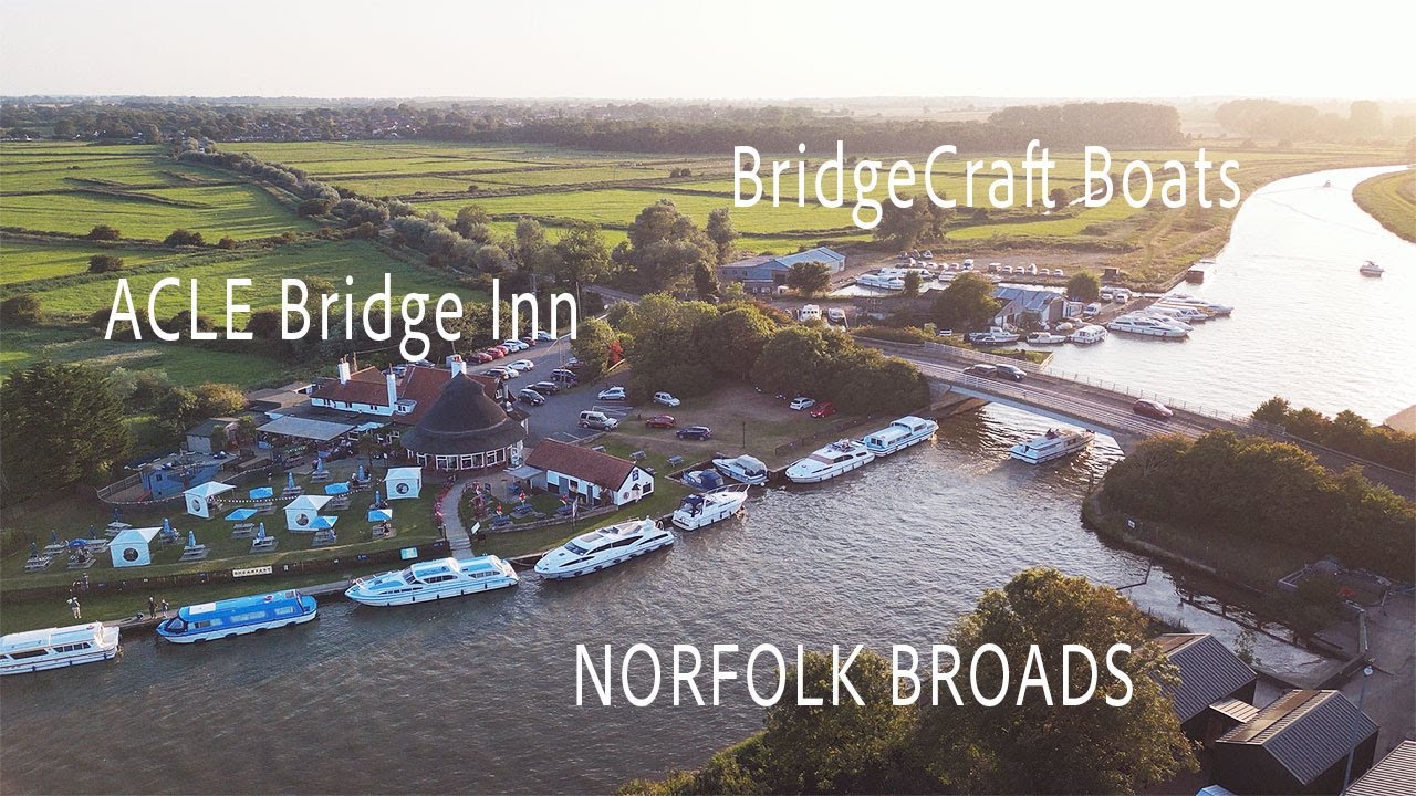 Aerial Drone Tour of Acle Bridge & Bridgecraft Marina – Norfolk Broads