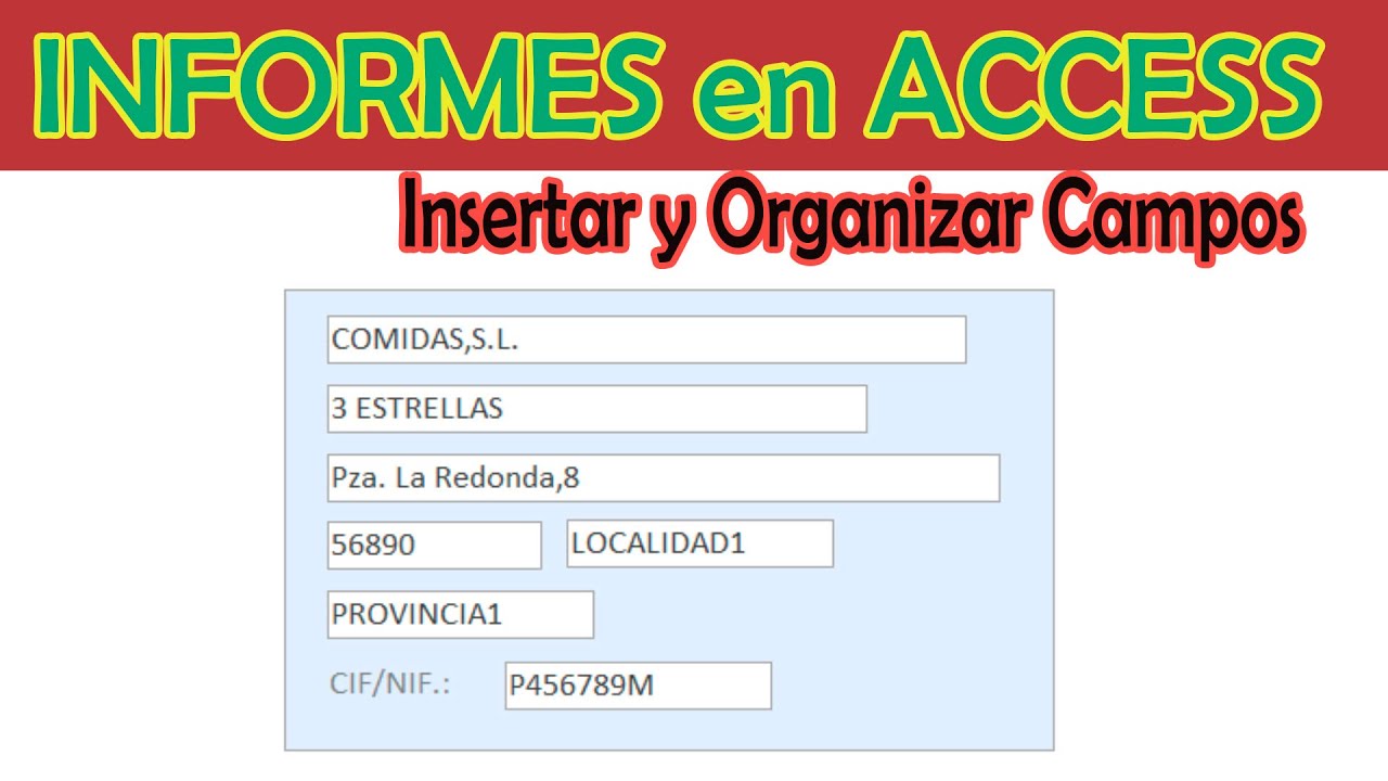 INFORMES en ACCESS (13) |  Insertar y Organizar Campos