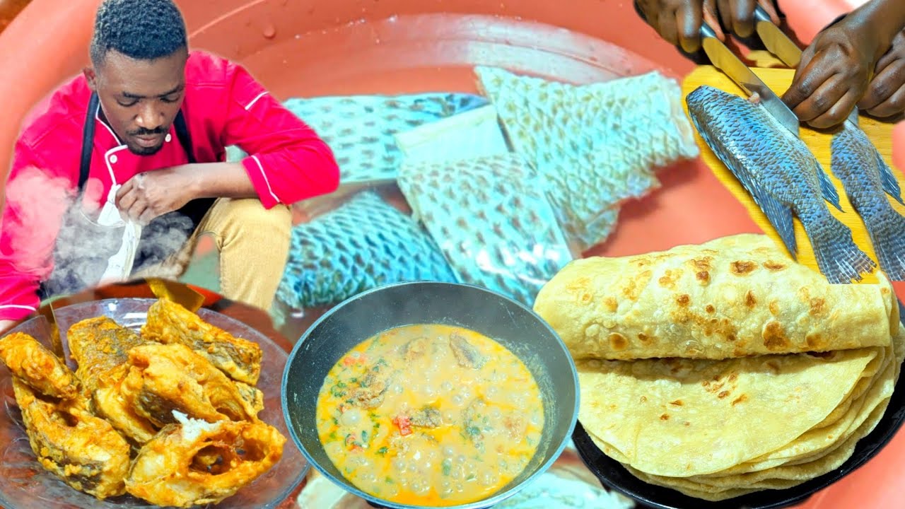 Amazing Perfect Fish With Chapati How To Make Chapati And cooking fish Boiled Peanuts