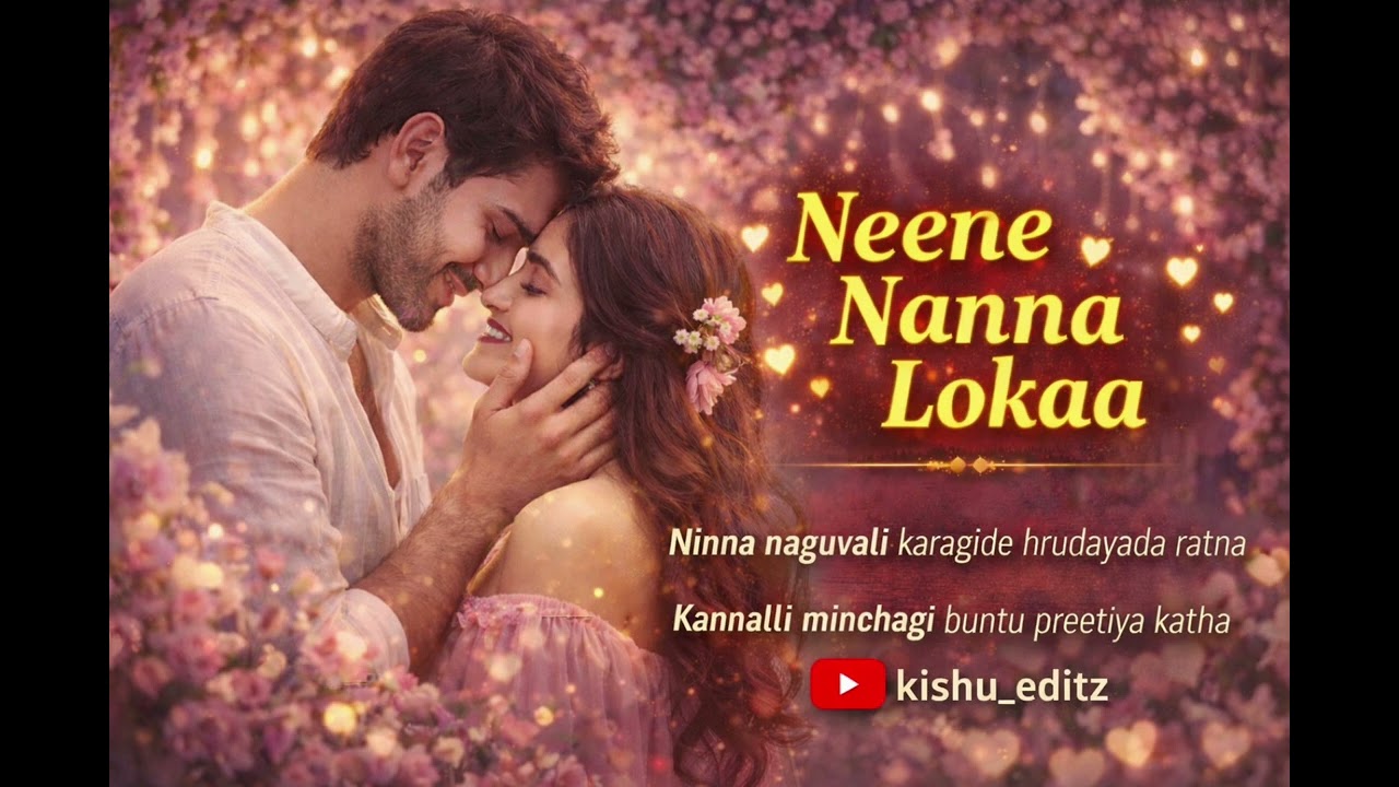Neene Nanna Lokaa | Kannada Romantic Love Song | Cinematic Melody |Kishu Editz #newsong #kannadasong