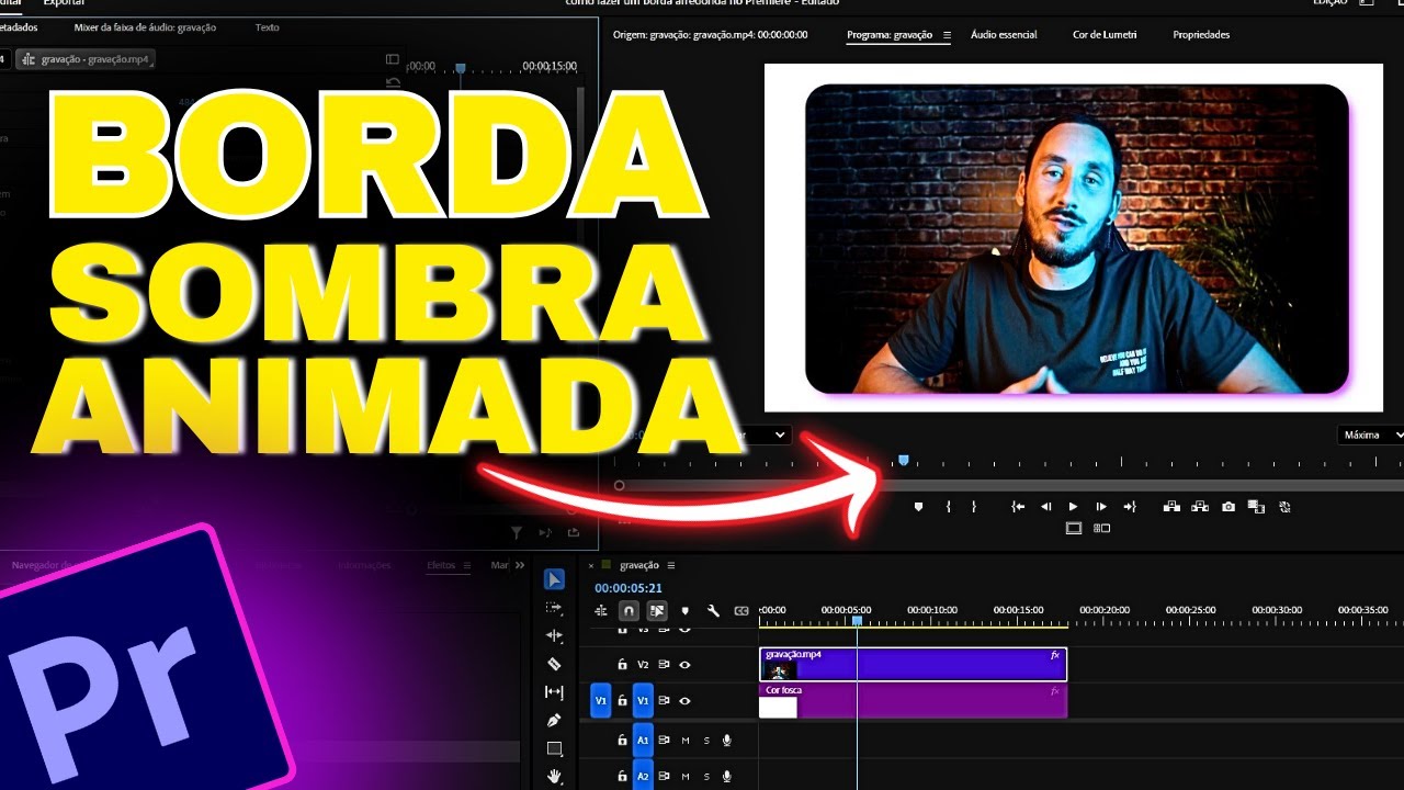 🟣Faça BORDA ARREDONDADA no Premiere em POUCOS PASSOS