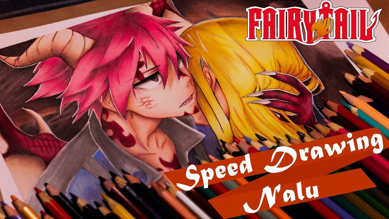 Speed Drawing - Natsu and Lucy  Fairy Tail (Nalu)