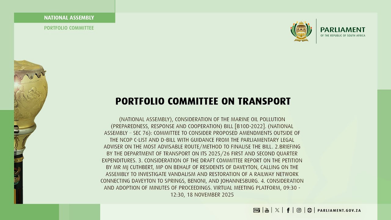 Portfolio Committee on Transport, 18 November 2025