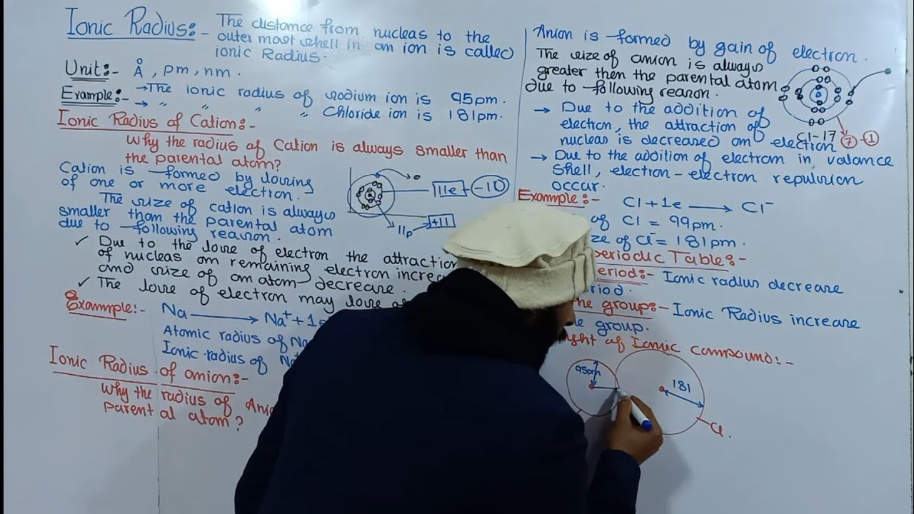 L-8.  Ionic radius || Trends of ionic radius in periodic table #IonicRadius