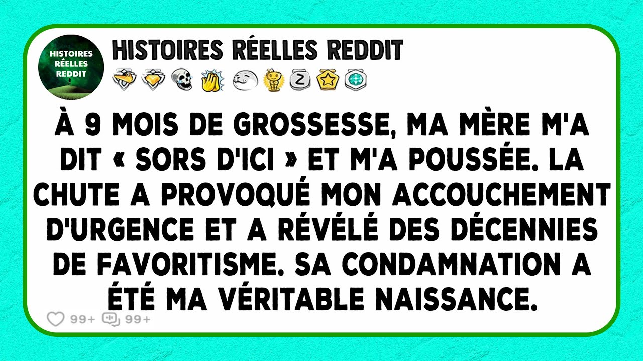 À 9 mois de grossesse, ma mère m'a dit « Sors d'ici » et m'a poussée. La chute a provoqué mon...