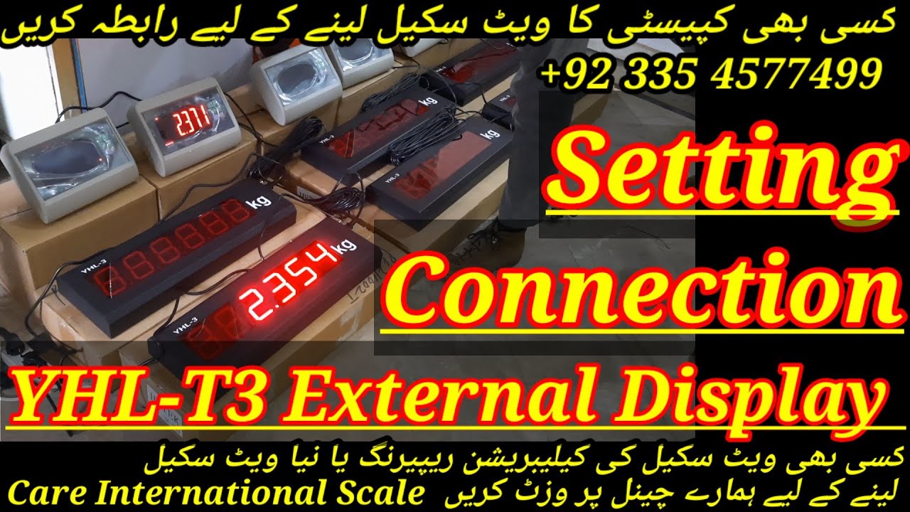 connection and Setting of YHL-3 External Display  with weight Indicator YH T7E by Care Scale