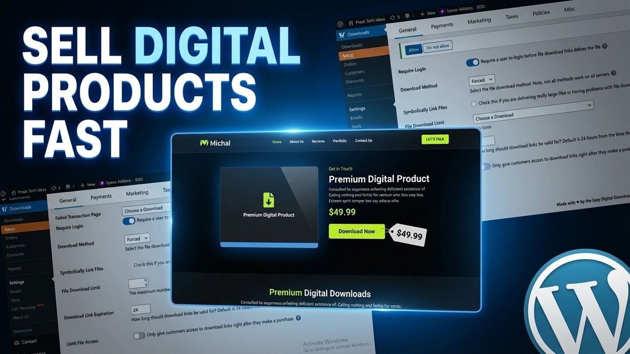 Sell Digital Products on WordPress | Easy Digital Downloads Tutorial