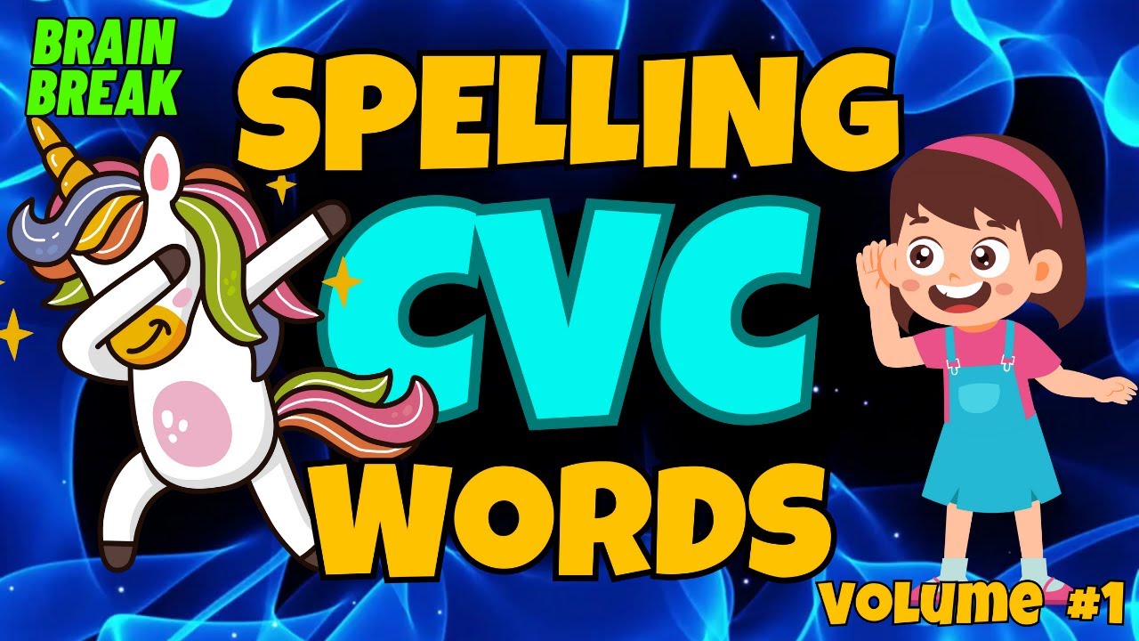 SPELLING CVC WORDS GAME VOL.1 BRAIN BREAK  Science of Reading three letter words. Dolch, Heart Words