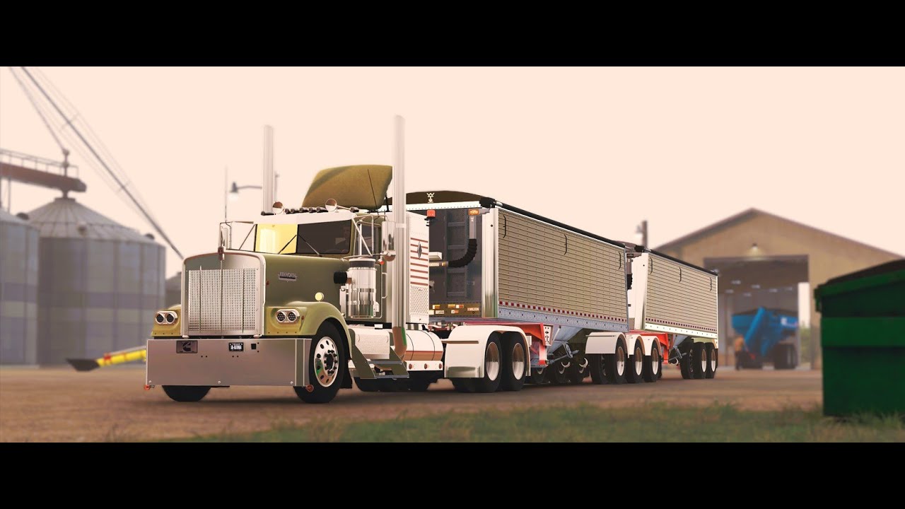 Забег K&D с двумя зерновыми прицепами Wilson! — American Truck Simulator