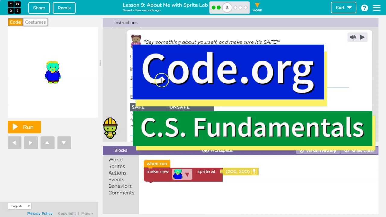 Code.org Course E Lesson 5.3 Mini-Project: About Me | Answer Tutorial | CS Fundamentals