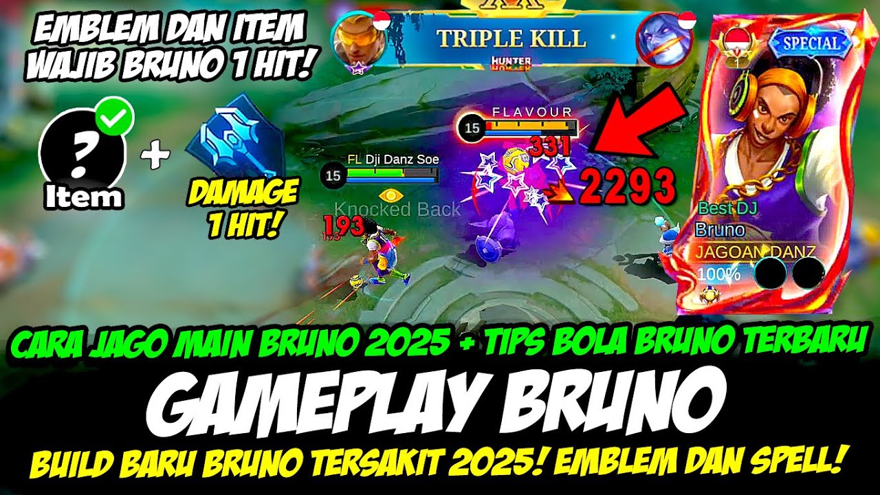 CARA JAGO MAIN BRUNO 2025 + TIPS BOLA BRUNO 1 HIT❗BUILD BRUNO TERSAKIT❗GAMEPLAY BRUNO TOP GLOBAL