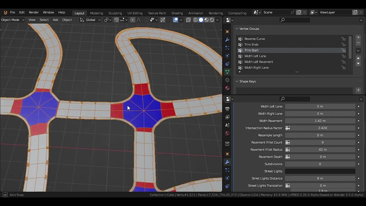 Blender City Streets:  Road Generator - Geometry Nodes Version (Tease)