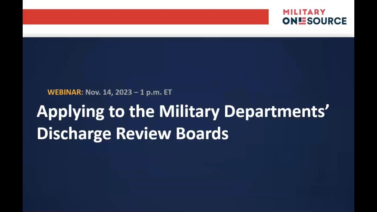 Discharge Review Boards Webinar