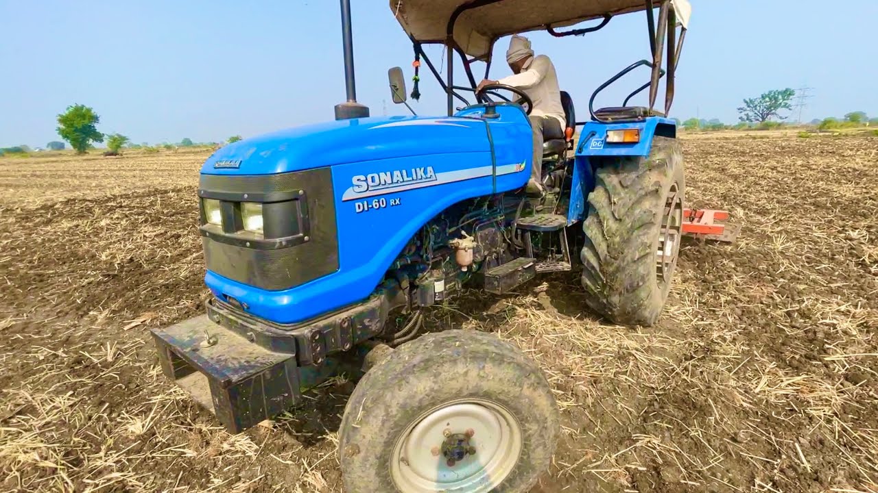 आज से खेतों की हकाई शुरू Sonalika Di 60 Rx with 9 Tines Cultivator