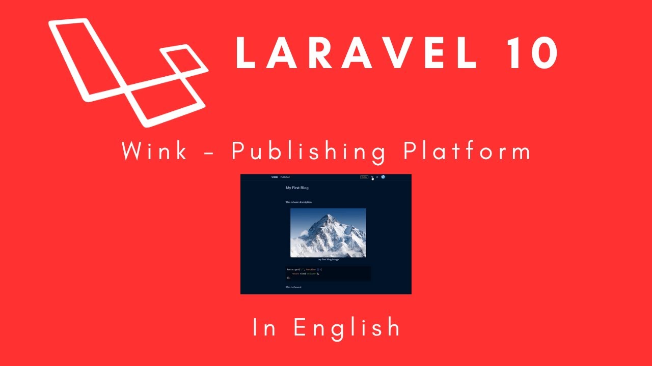Laravel 10 - Wink Publishing Platform (Blog/Post/Articles) in English