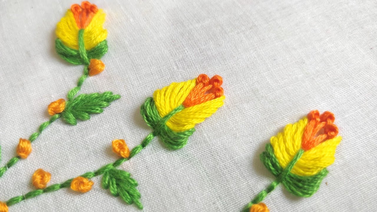 Easy Flower Embroidery Trick (Hand Embroidery Work)