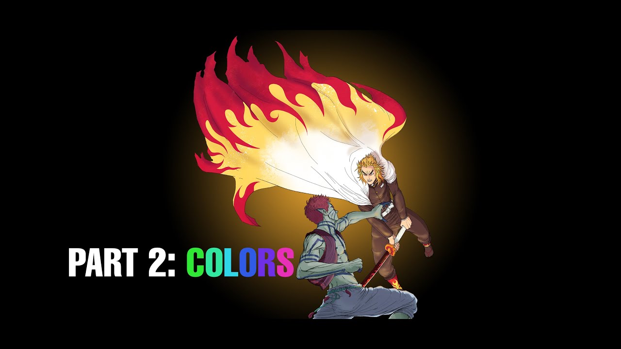 Rengoku VS Akaza fanart - Part 2 - Colors