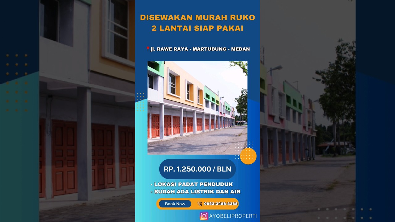 SEWA RUKO HANYA 1.250.000 / BULAN DI MEDAN? LOKASI PADAT PENDUDUK LOHHH... 