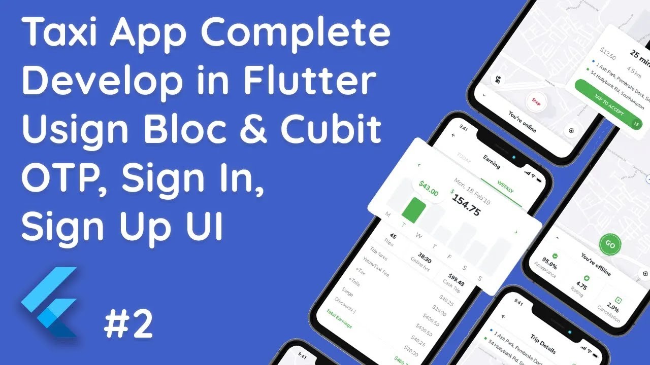 #2 Flutter Taxi App: OTP Verification, Sign-In, Sign Up | Bloc & Cubit State Management