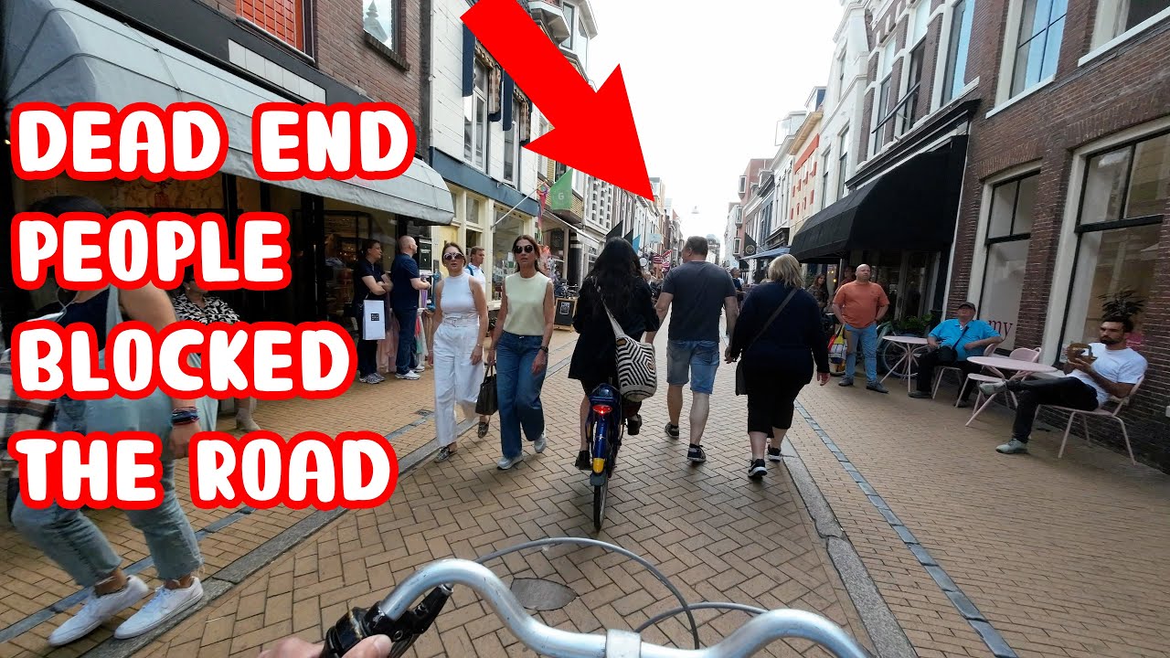 bike rush hour, pure chaos ! in the streets on Netherlands