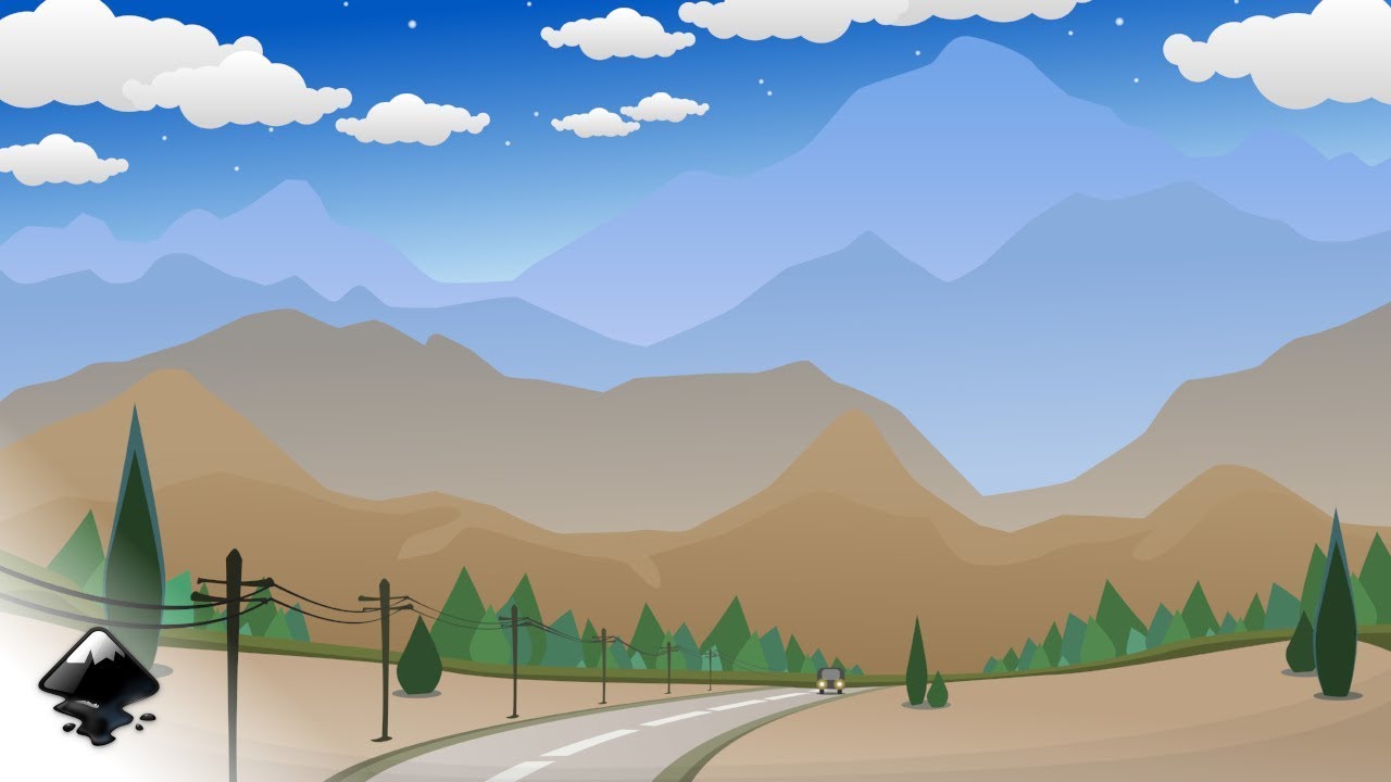 Landscape with the road in Inkscape