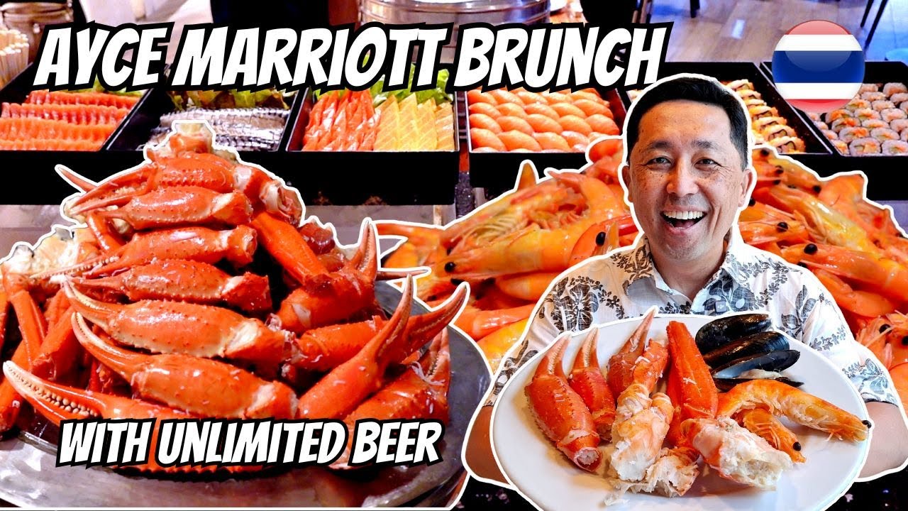 Brunch Buffet with Unlimited Beer! 🇹🇭 Popular AYCE Snow Crab Seafood Buffet at Marriott Bangkok!