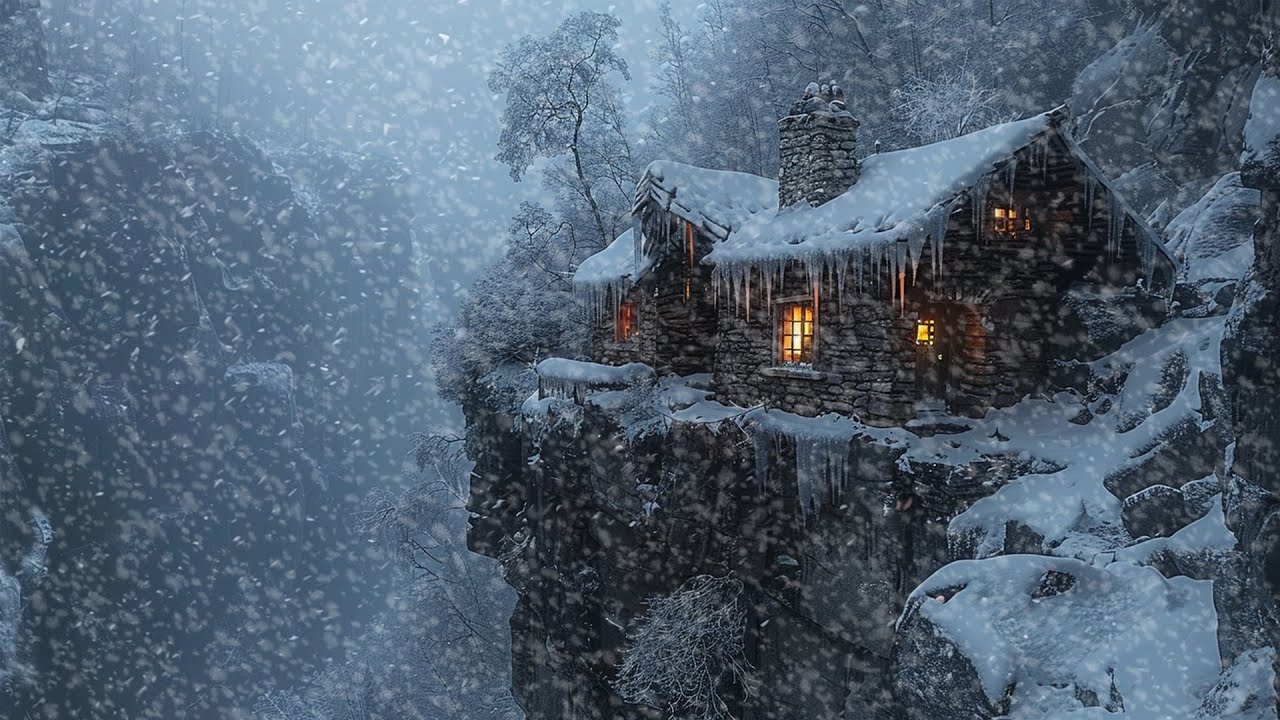 Cold Winter Night with Howling Wind of Blizzard | Relaxing Blizzard Sounds for Deep and Calm Sleep