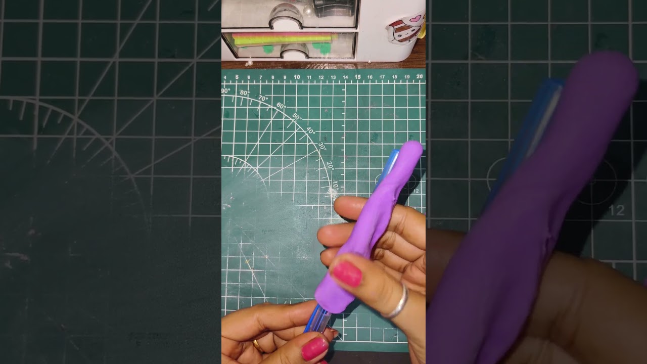DIY CLAY ART TUTORIAL | DIY CLAY PEN DESIGN | #diy #clayart #penart #shorts