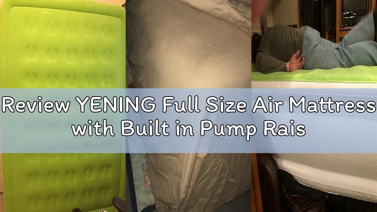 Review YENING Full Size Air Mattress with Built in Pump Raised Double Blow up Bed Inflatable Camping