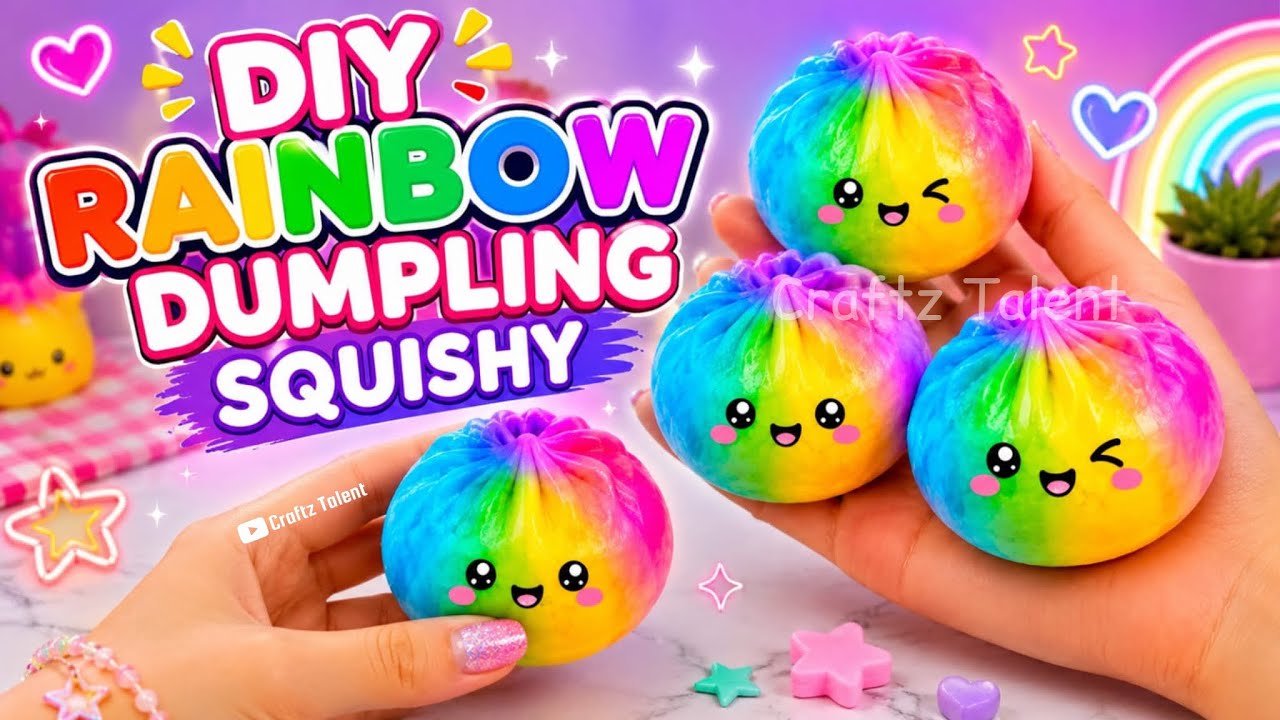 I Tried VIRAL Rainbow Dumpling Squishy at Home! 😱😳 *DIY Dumpling Squishy Tutorial* Easy Craft Ideas