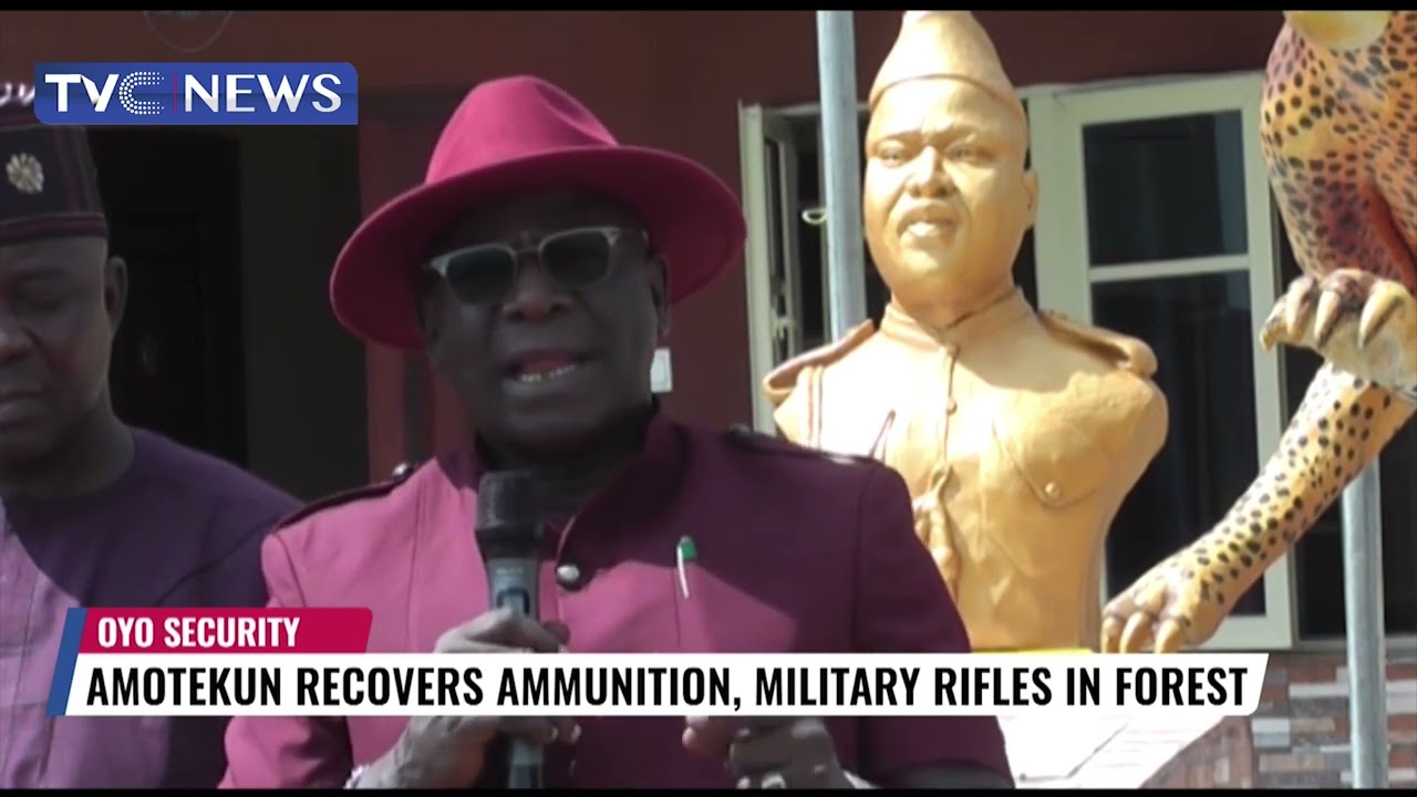Amotekun Recovers Ak-47 Rifles, Ammunition Hidden in Forest in Oyo State (WATCH)