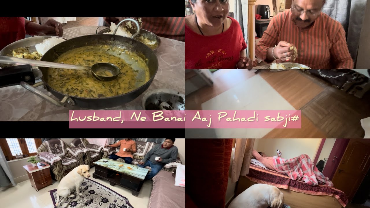 husband, Ne Banai Aaj Pahadi sabji #youtube #myfamily #my vlogs#rawat leela vlog #lifeisbutadream #￼