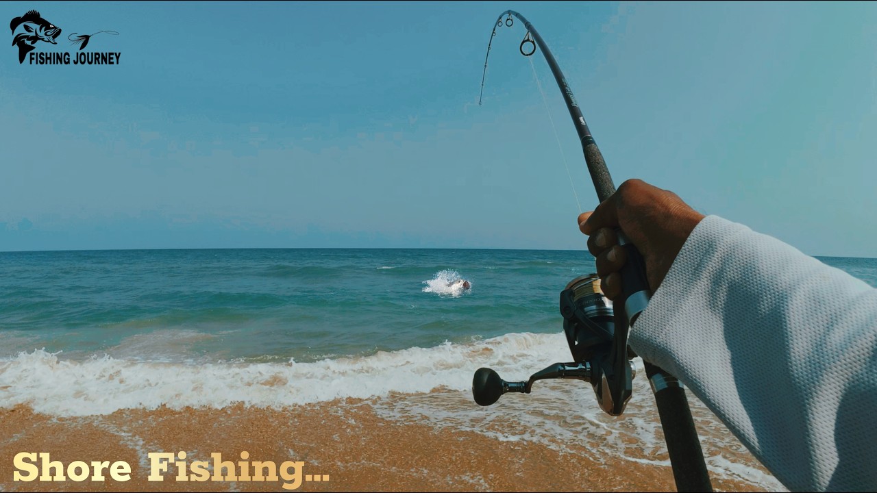 Sea Shore Fishing For Giant Trevally #fishing #fishingvideo #camping #outdoor new video #fish