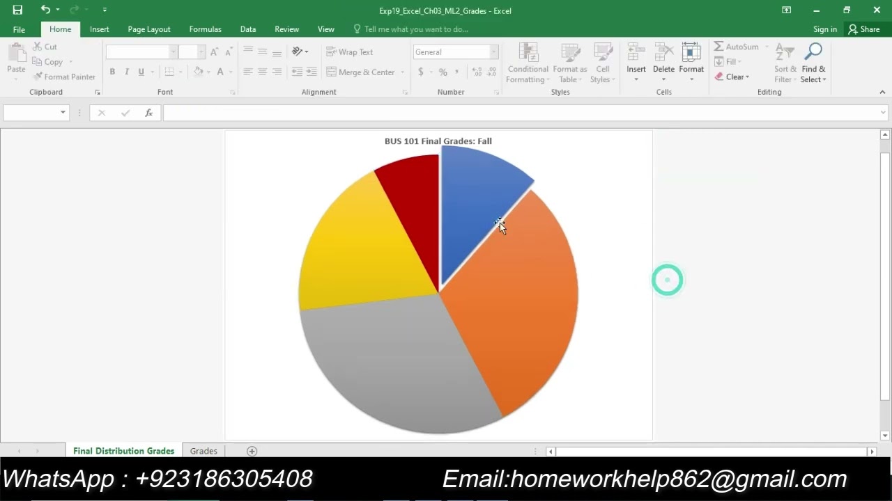 Exp19_Excel_Ch03_ML2_Grades | Excel Chapter 3 Grades