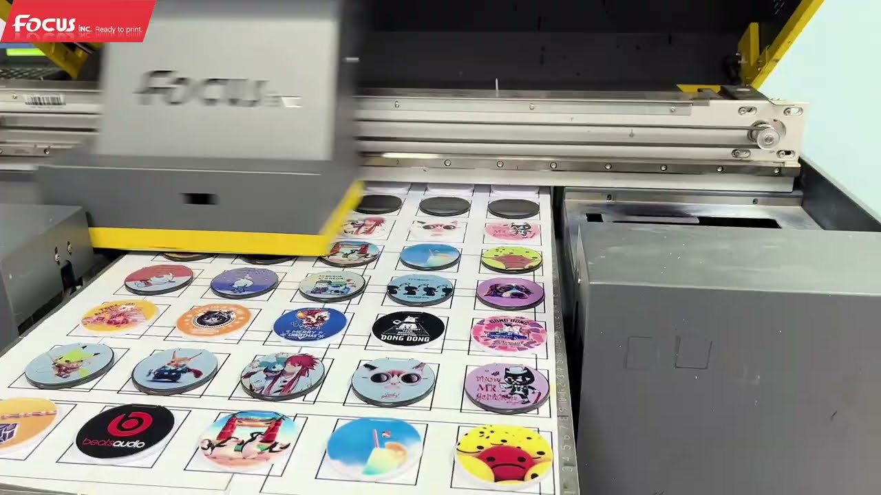 FocusInc Alpha Jet uv printer for 40 mirrors printing with colorful effects!Have a look!