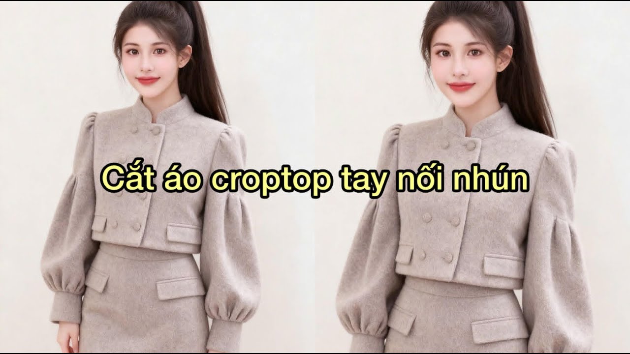 Dạy cắt may: Hướng dẫn c&aacute;ch cắt &aacute;o croptop tay nh&uacute;n nối theo mẫu| Ho&agrave;ng Sơn designer