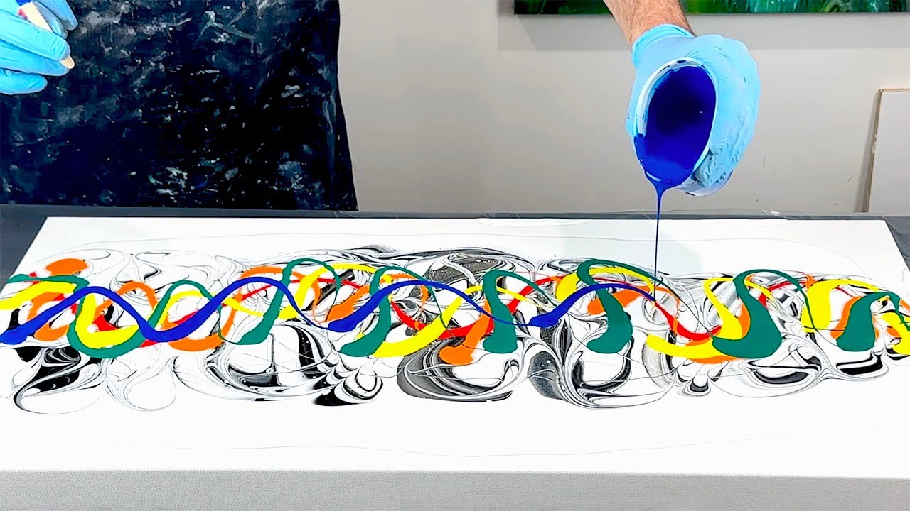 HOLY MOLEY~Swiped Ribbon Wandering Ring Pour~ 🏳️‍🌈🌈Pride Collaboration~Acrylic Fluid Art~207