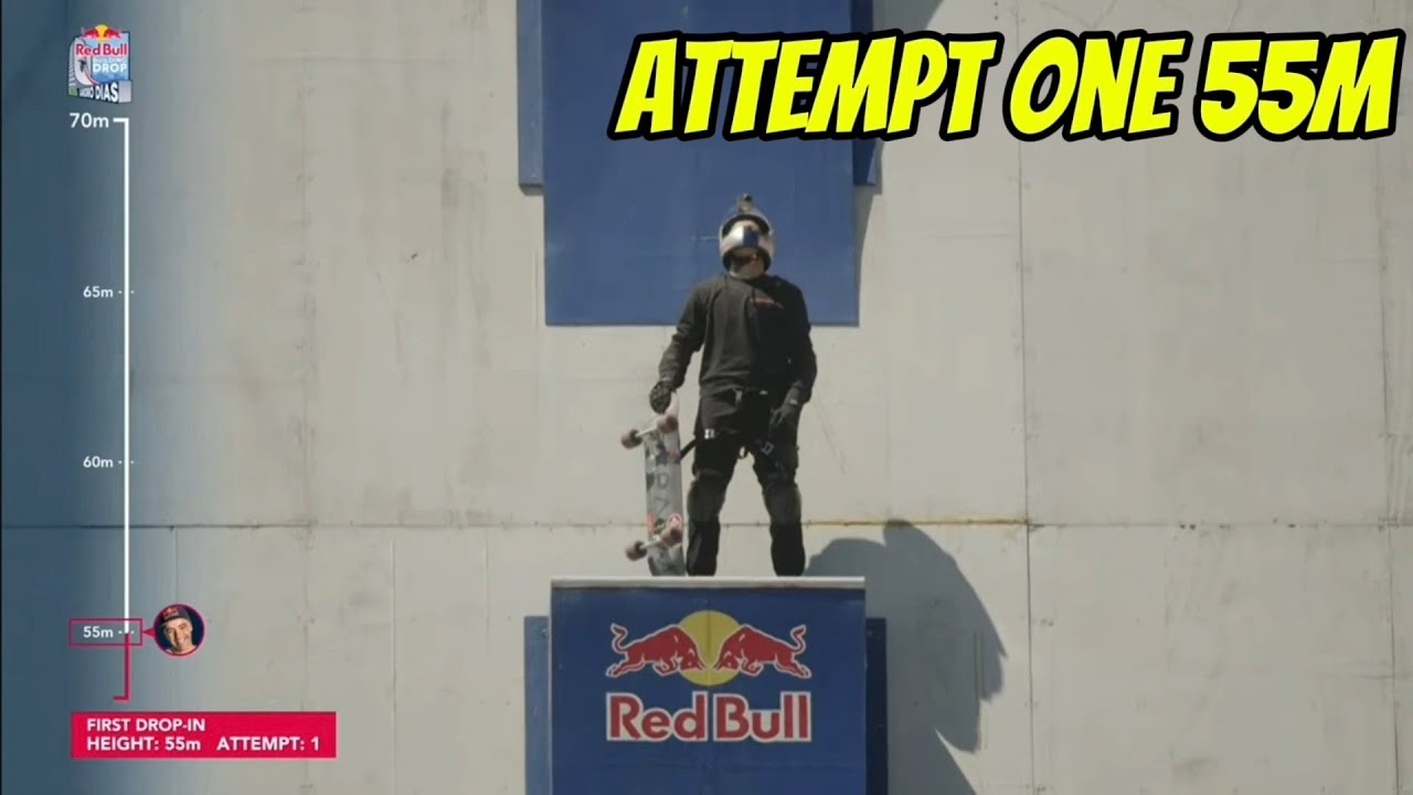 Sandro Dias RedBull world record, the highest drop in on a skateboard ever #redbull #skateboarding 