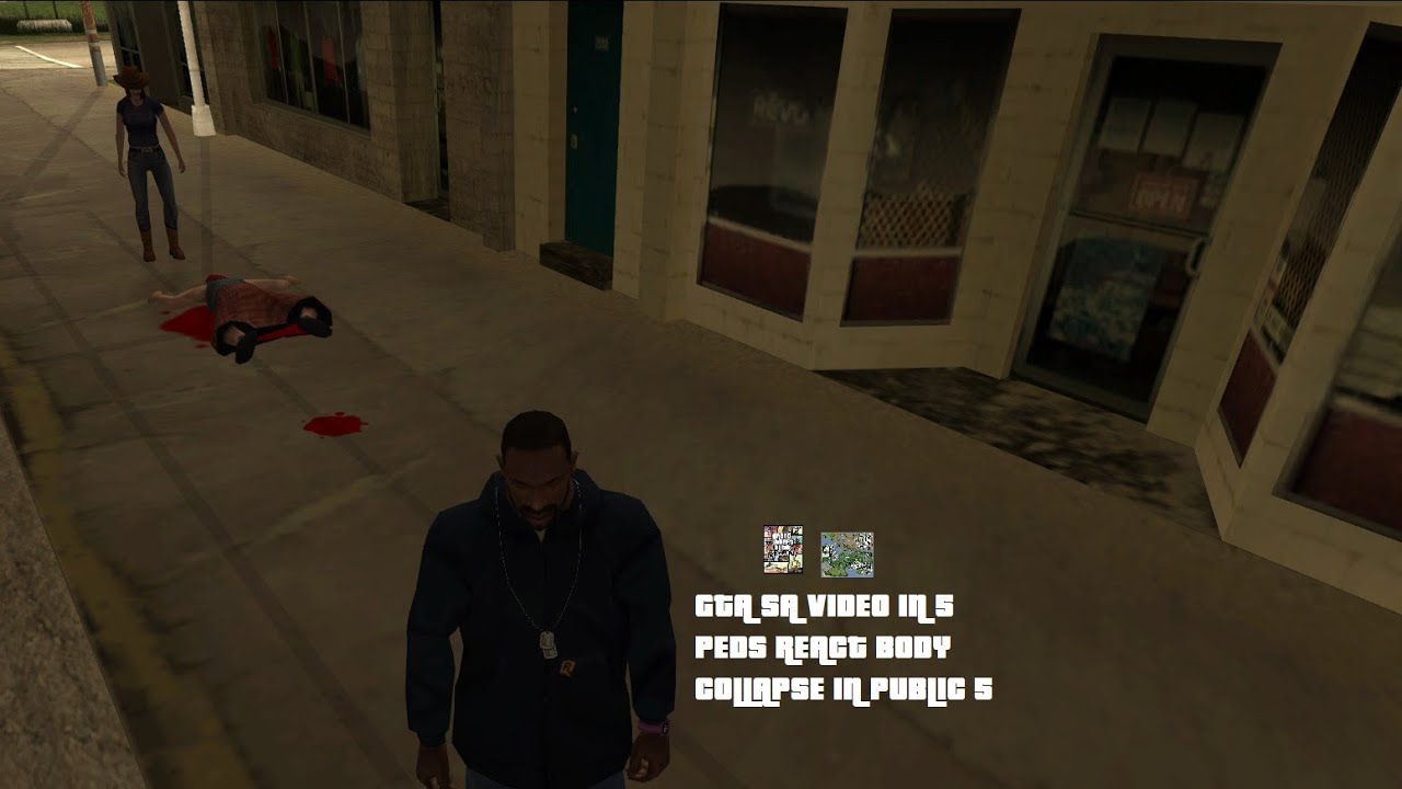 GTA SA GAMEPLAY in Moments Part 5 - Peds React to any body fallen [HD]