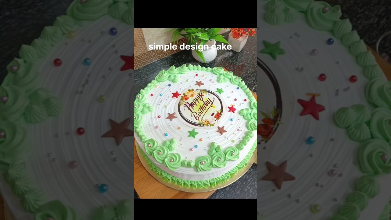 Simple easy design cake/ Beautiful cake/ yummy cake