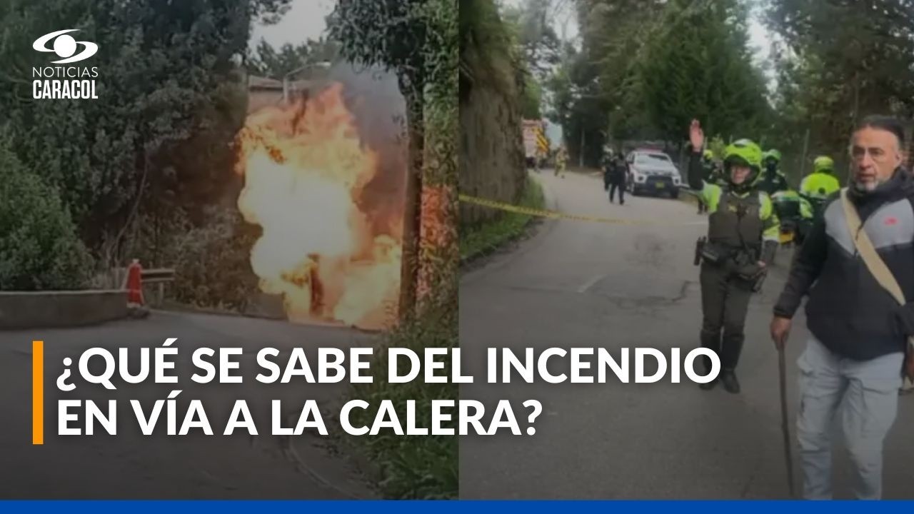 Camión con pipetas de gas se incendió en vía a La Calera: bomberos controlan emergencia