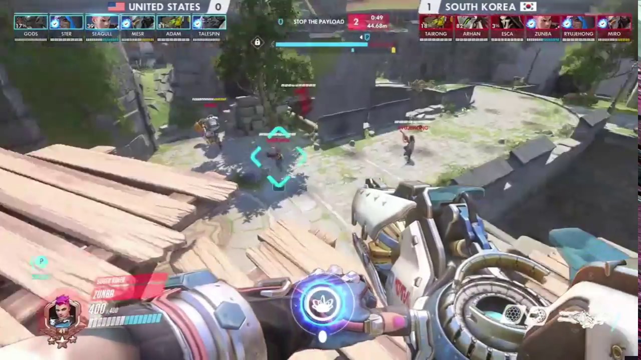[Overwatch Worldcup] Insane Korea Zarya's ult at EichenWalde / 갓준바의 아이헨발데 미친궁각